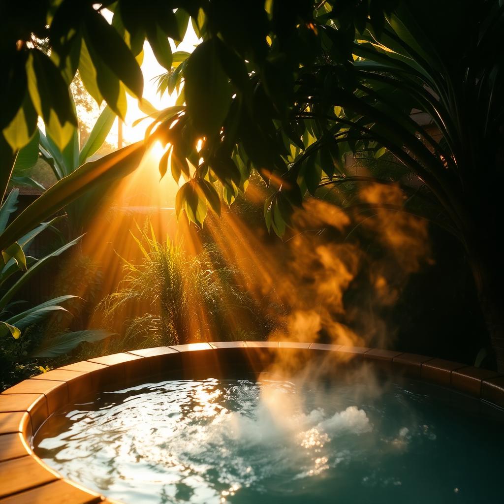 Spa Jamaïque — ambiance l'or du crépuscule